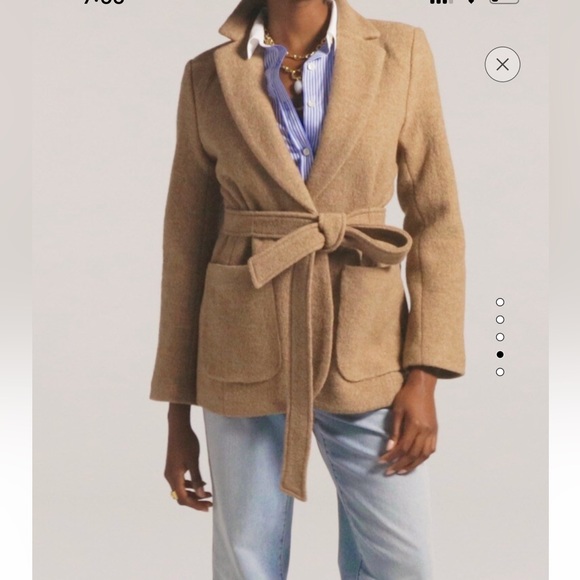 J.Crew Camel Wrap Blazer Jacket in Italian Boiled Wool Sz 14. MSRP $298. - Picture 2 of 8
